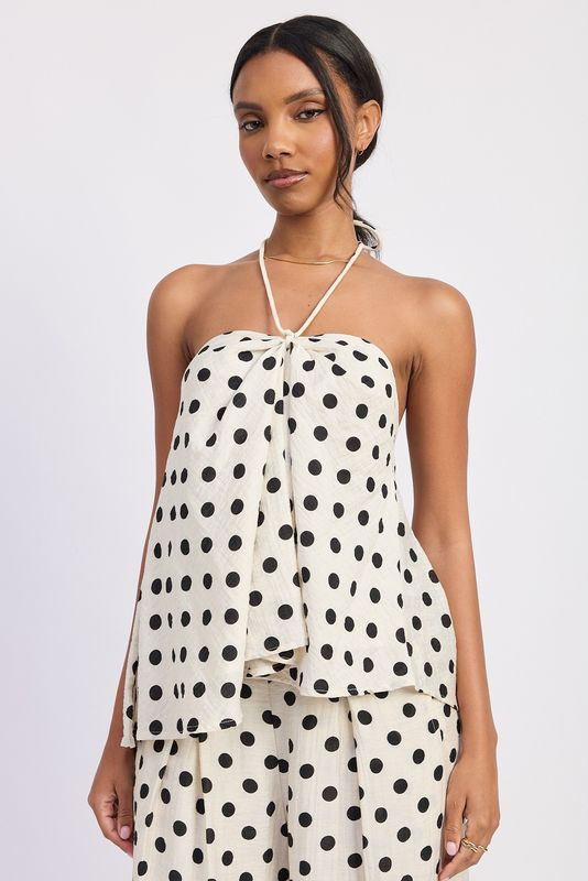 Ella Polka Dot Halter Top