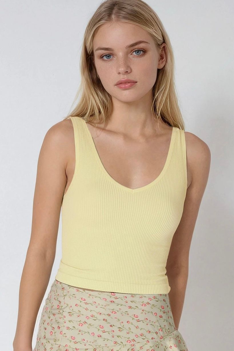 Dani Ribbed Reversible Crop Tank