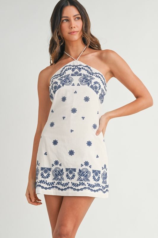 Indira Embroidered Mini Dress