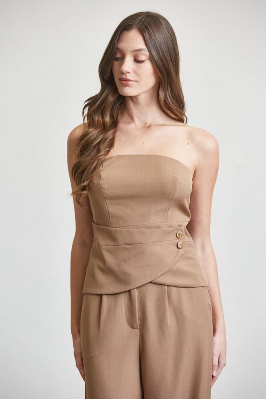 Maren Peplum Bustier Top