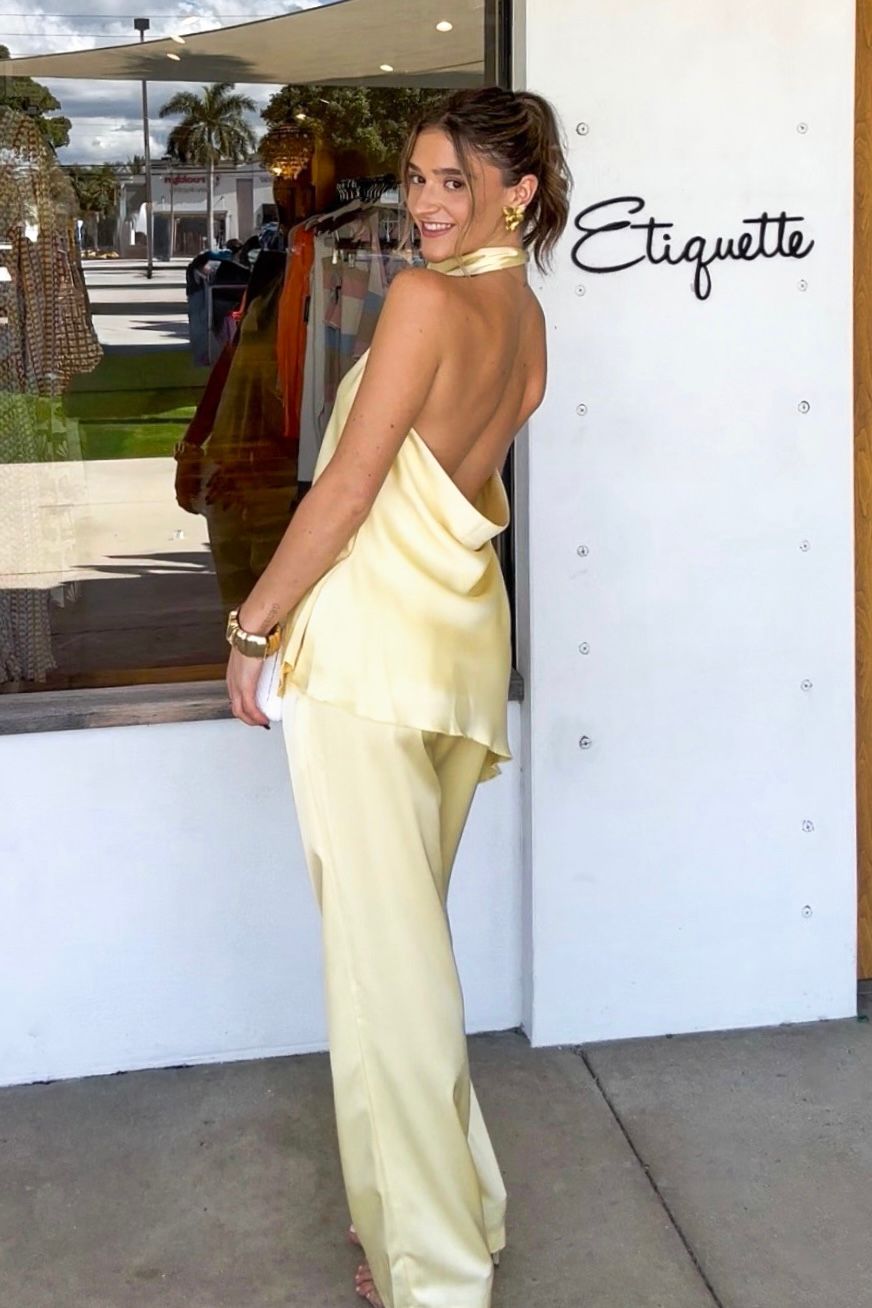 Sun Washed Luxe Satin Halter Top