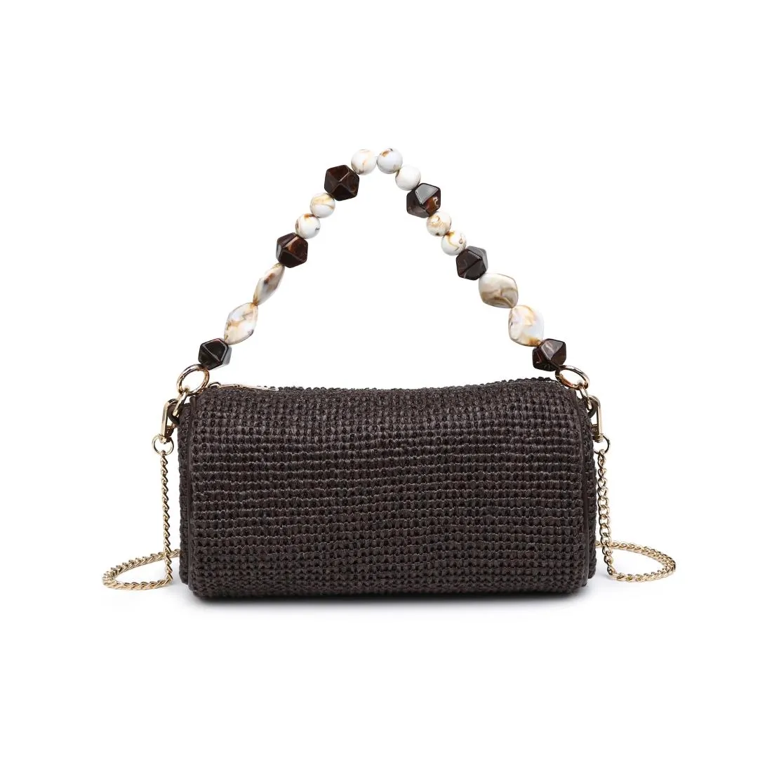 Rachel Straw Clutch, Color: CHOCOLATE