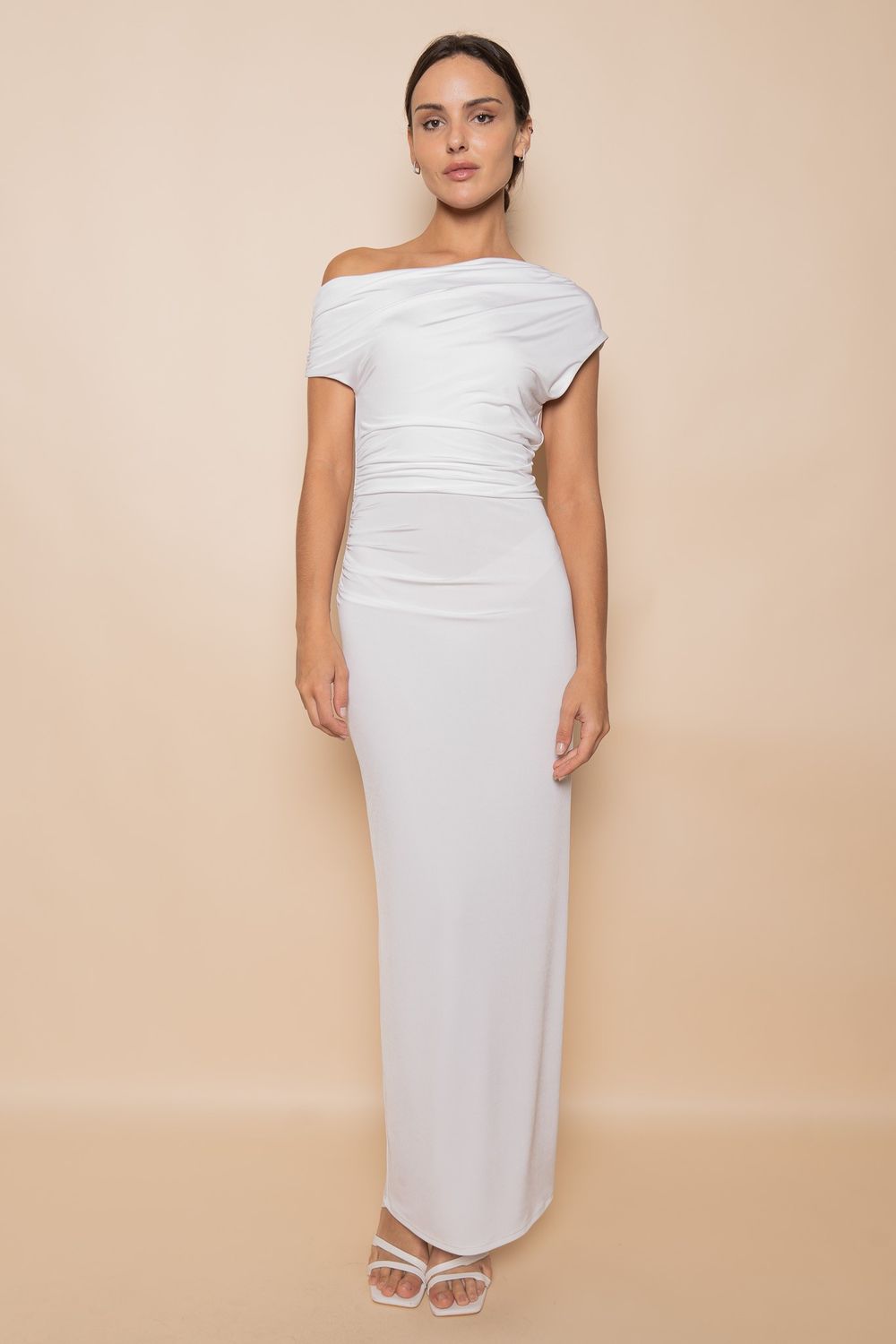 Isolde Off Shoulder Column Dress