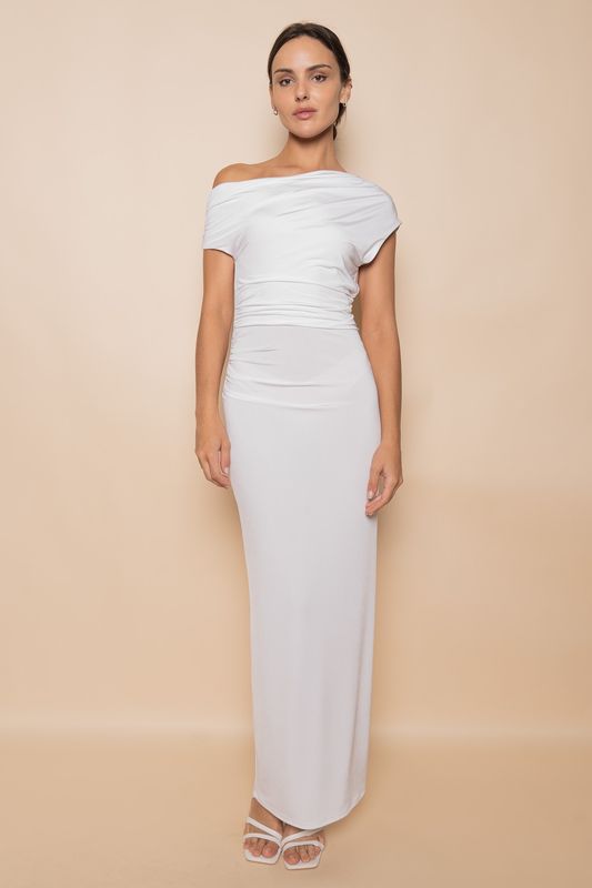 Isolde Off Shoulder Column Dress