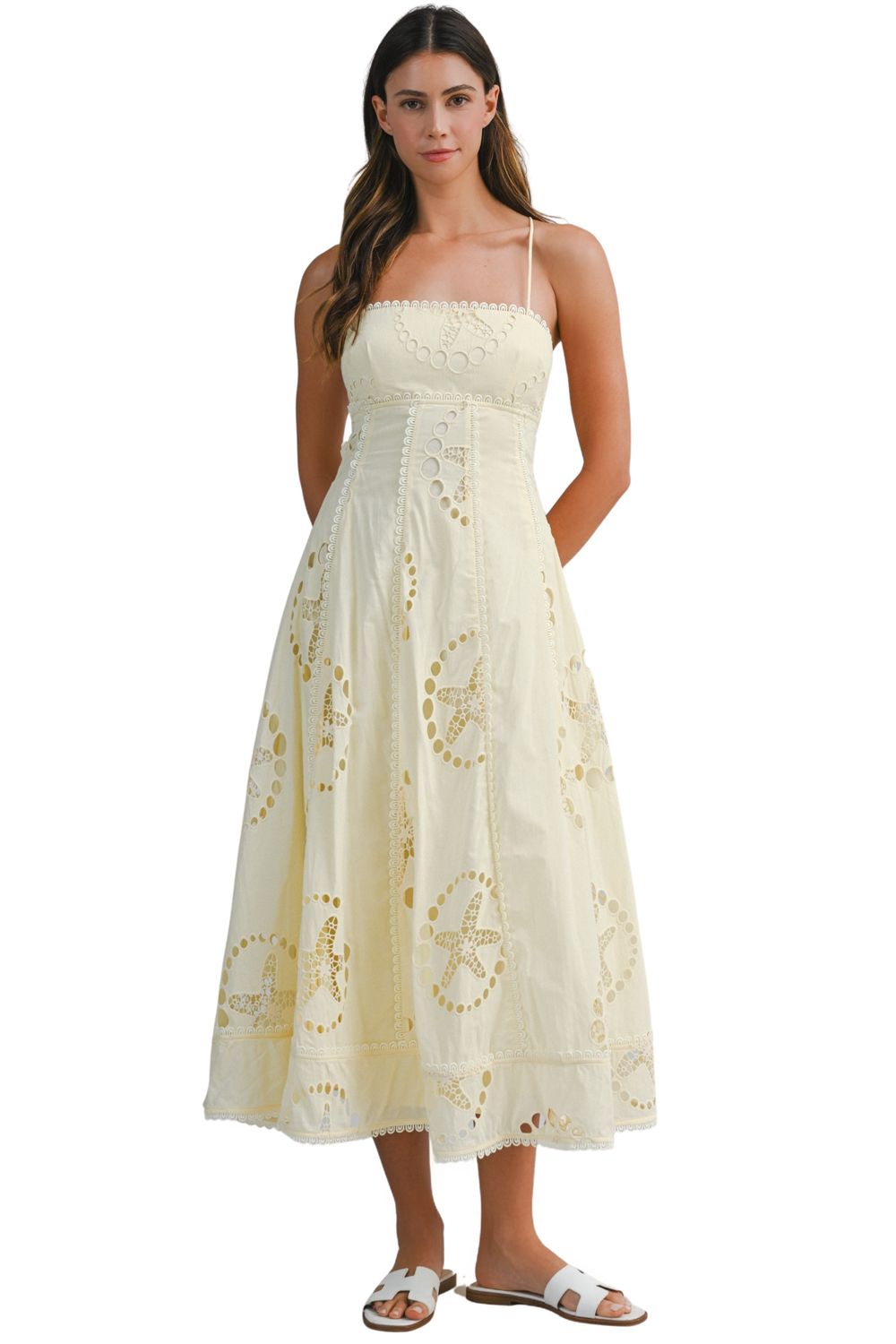 Starfish Cotton Blend Midi Dress