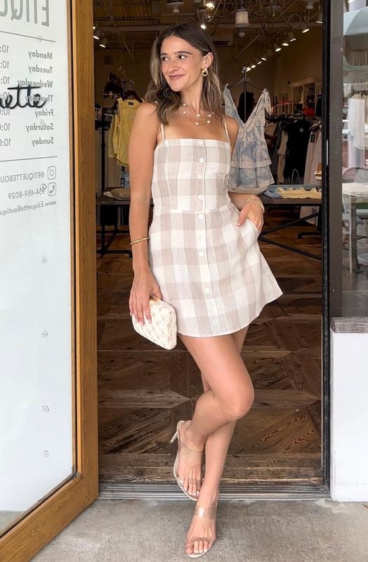 Livi Check Linen Mini Dress