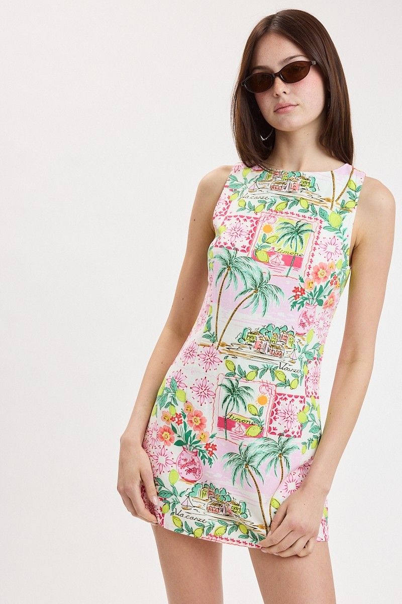 Palma Fresca Linen Blend Mini Dress