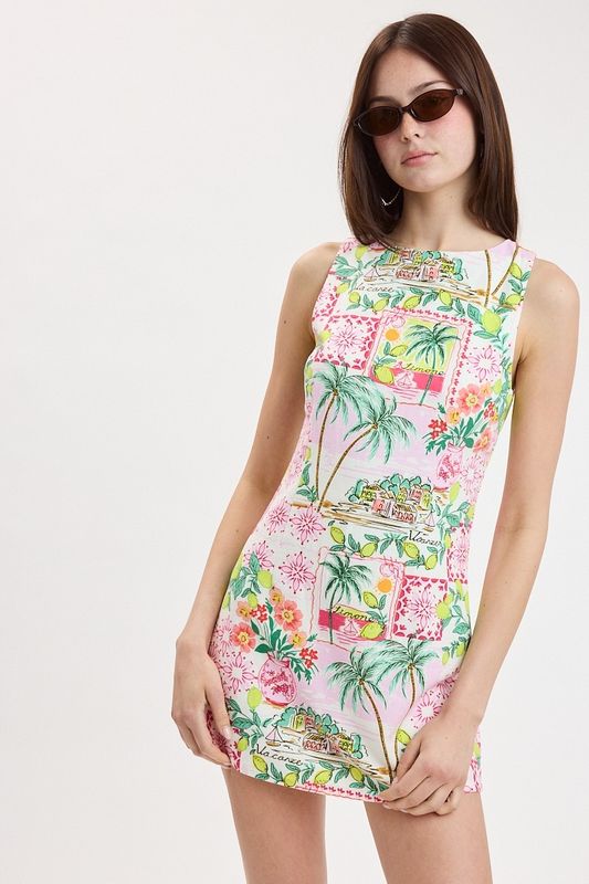 Palma Fresca Linen Blend Mini Dress