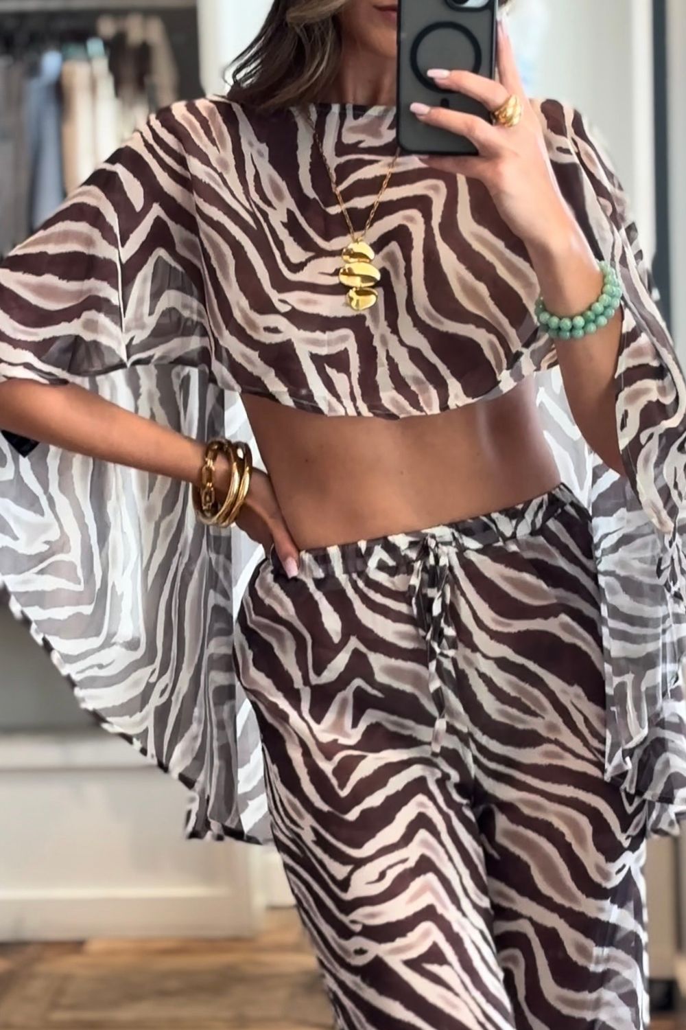 Desert Muse Zebra Cape Top