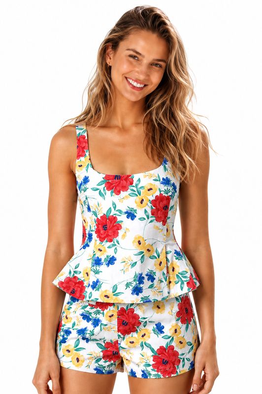 Floral Fête Peplum Top