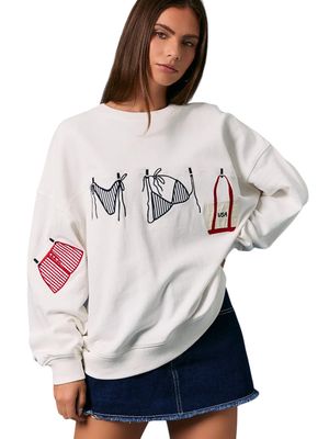 Coastal Essentials Embroidered Cotton Sweatshirt