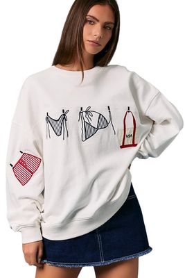 Coastal Essentials Embroidered Cotton Sweatshirt