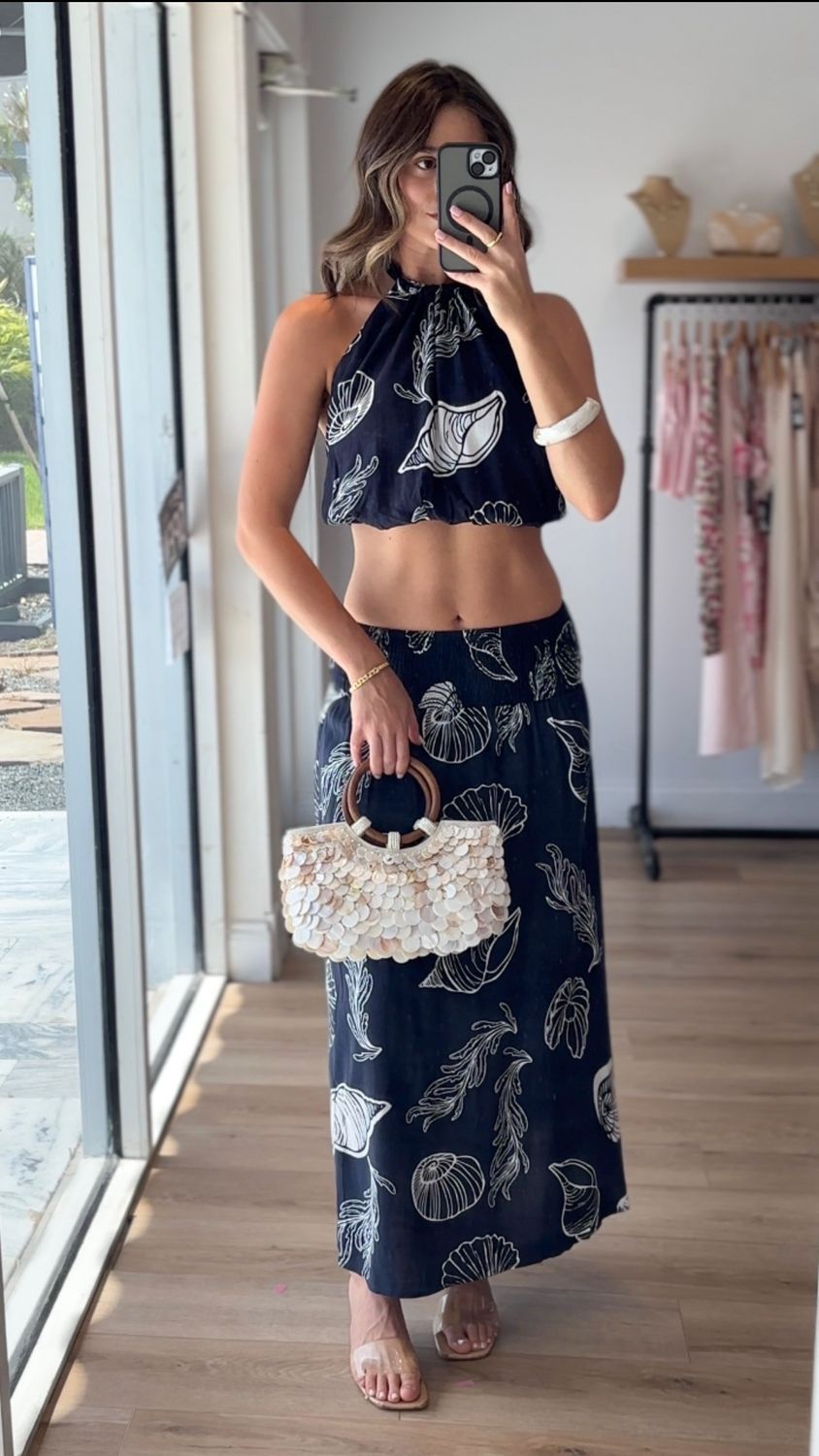 Seaswept Shell Maxi Skirt