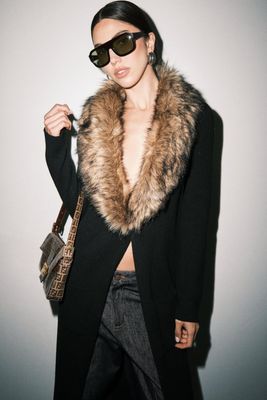 Aspen Faux Fur Collar Cardigan