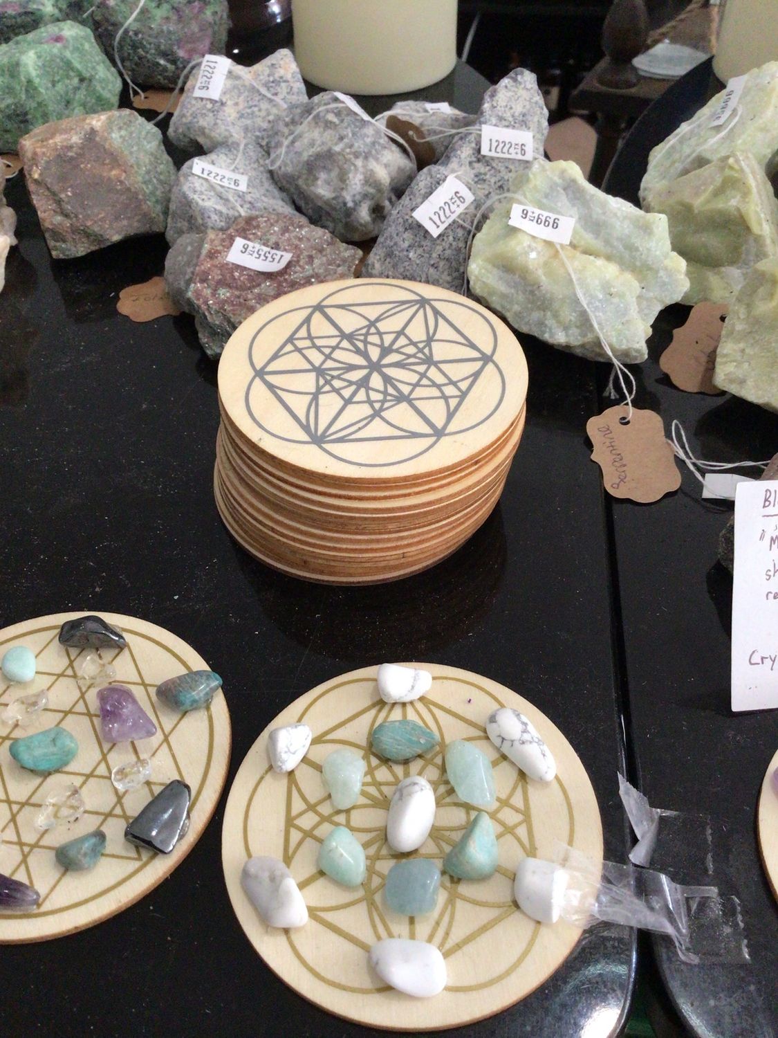 Wood Crystal Grids 4in