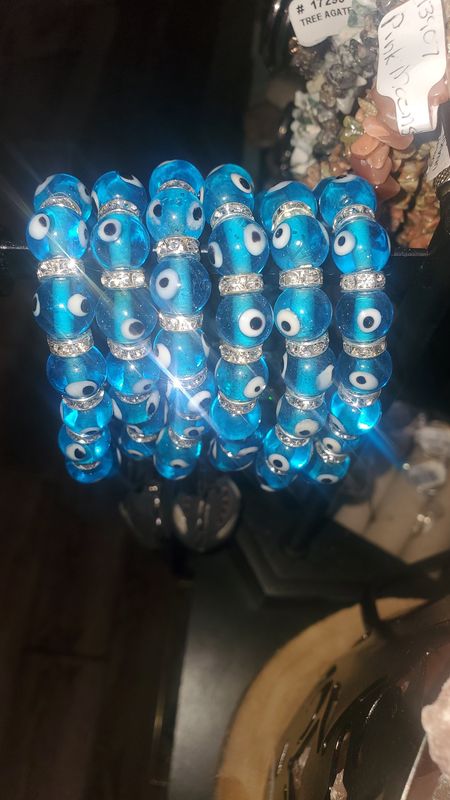 Evil Eye Glass Bracelet