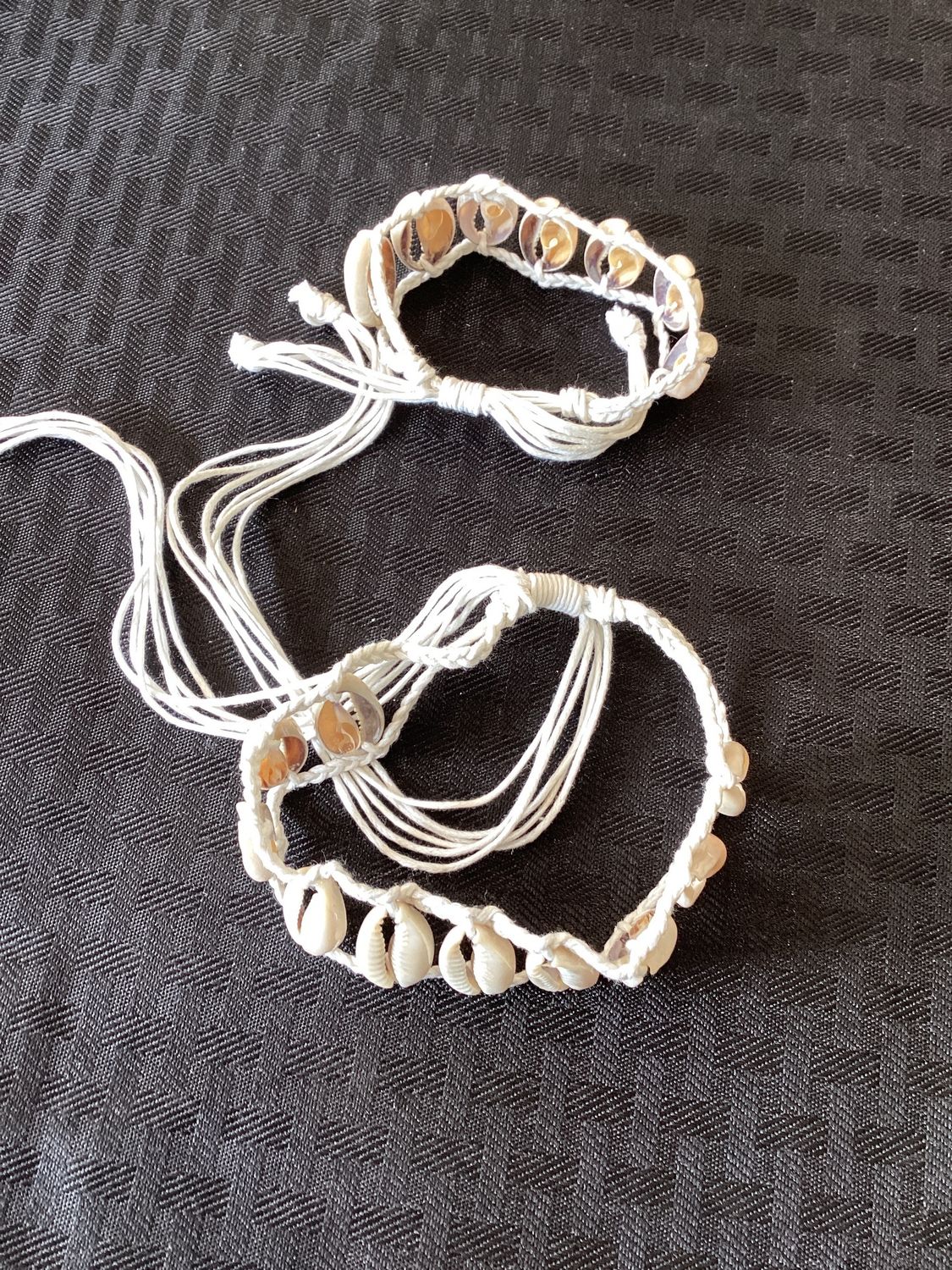 White Braid Shell Choker &amp; Bracelet Set