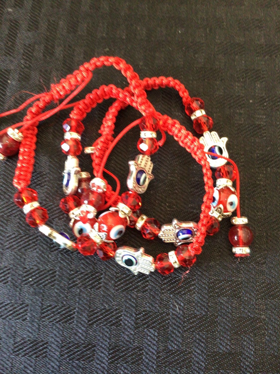 Evil Eye Bracelet - Red Adjustable