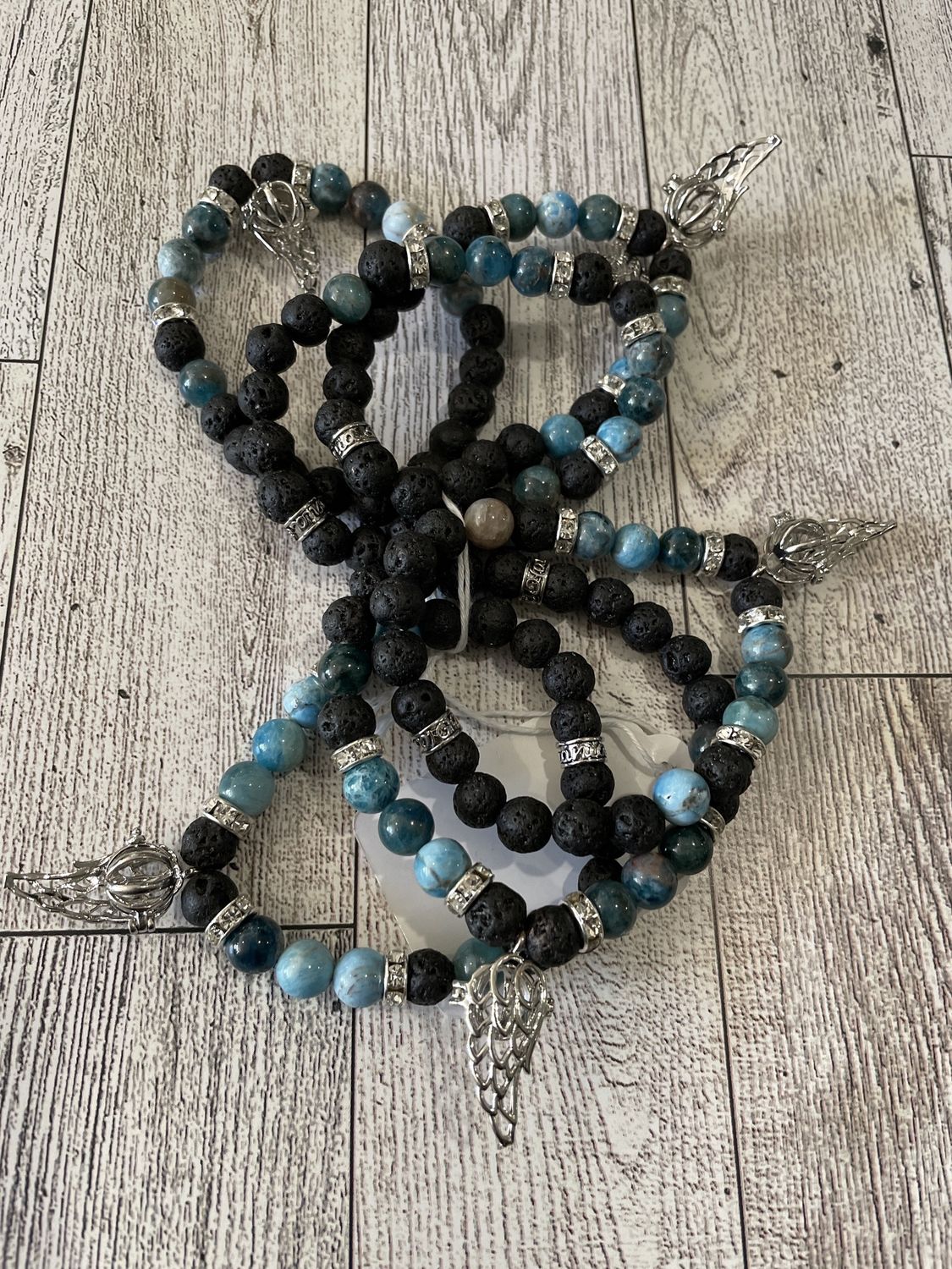 Apatite Lava Charm Bracelet 