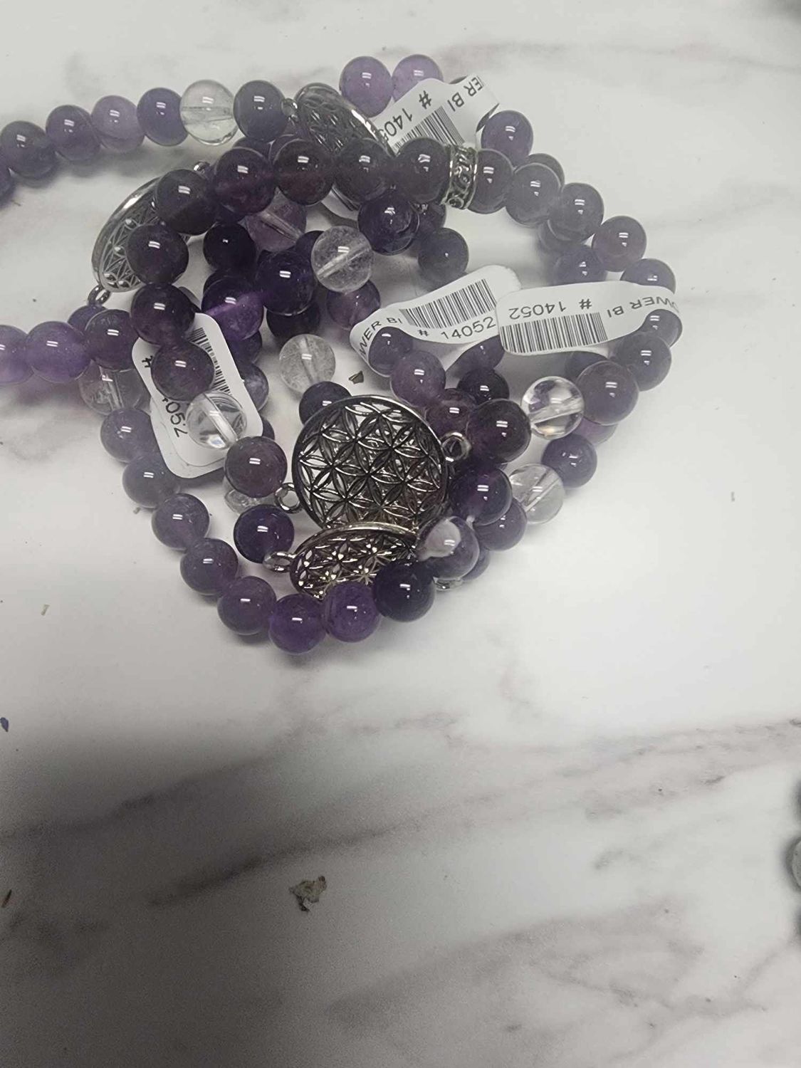 Flower of Life Charm Bracelet (Amethyst Quartz)