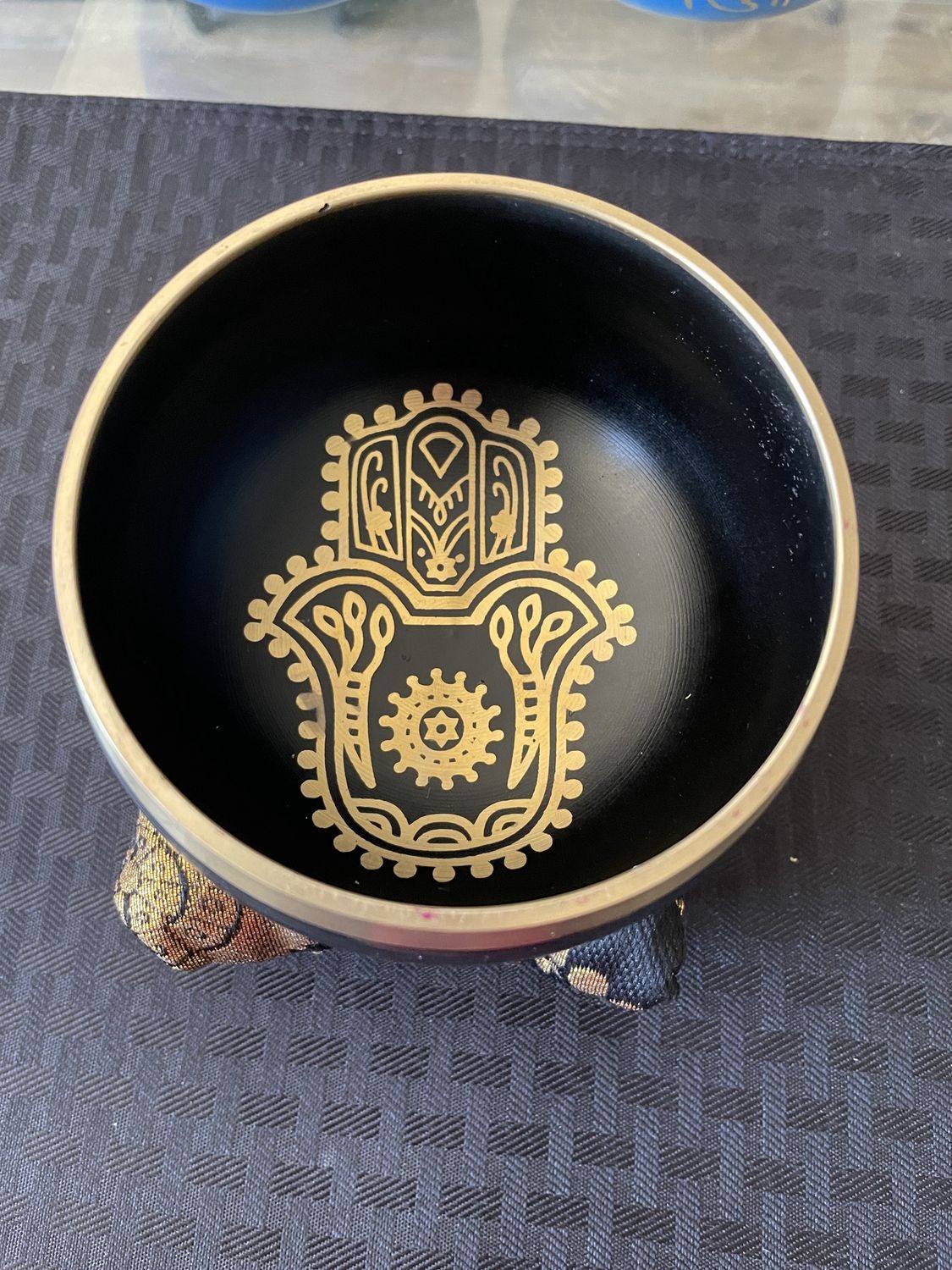 Black Hand of Hamsa Singing Bowl