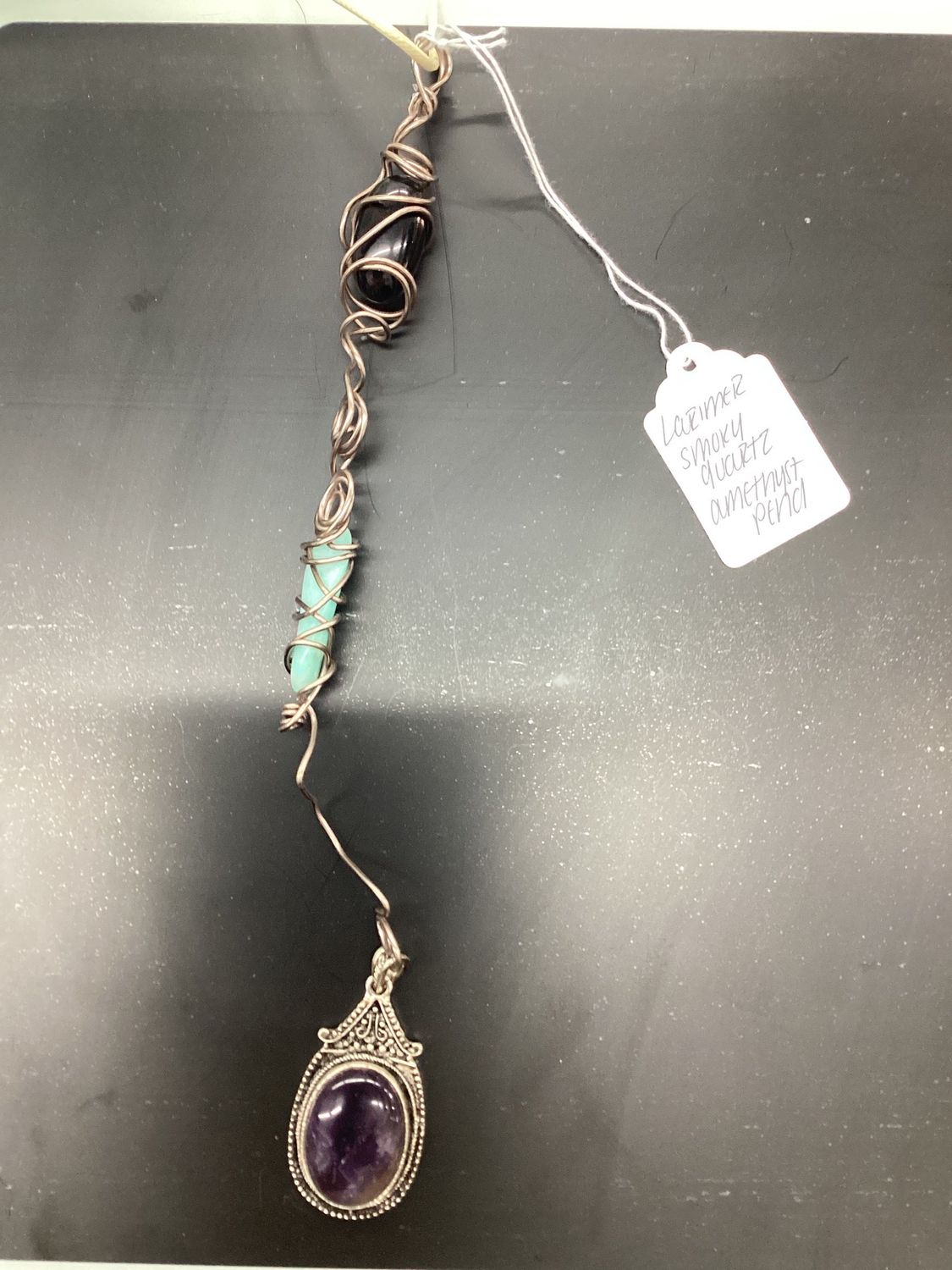 Vanellope (Larimer, Smoky Quartz, Amethyst Pend)