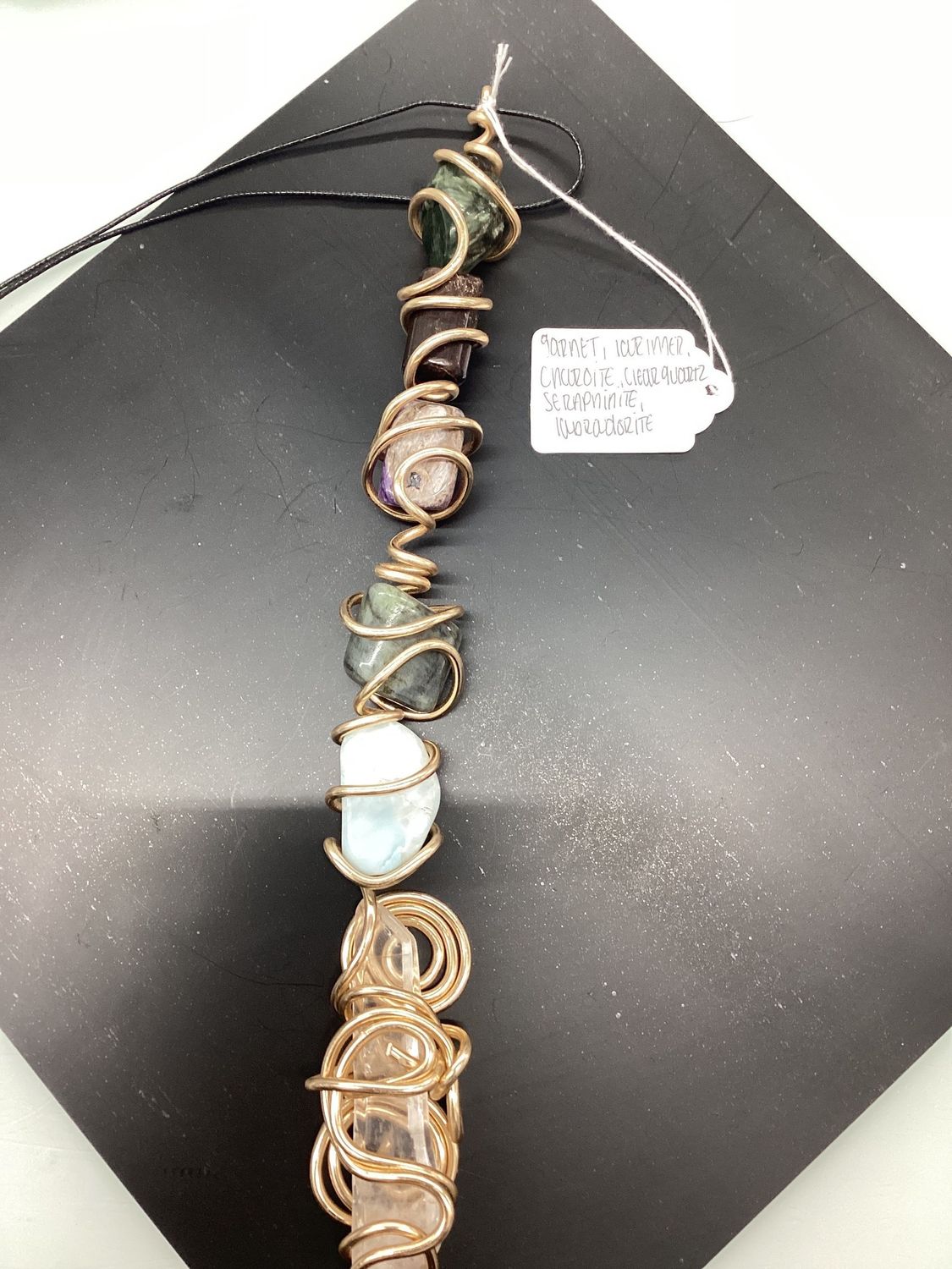 Wonderland ( Seraphinite, Garnet, Larimer, Charoite, Labadorite, Clear Quartz)