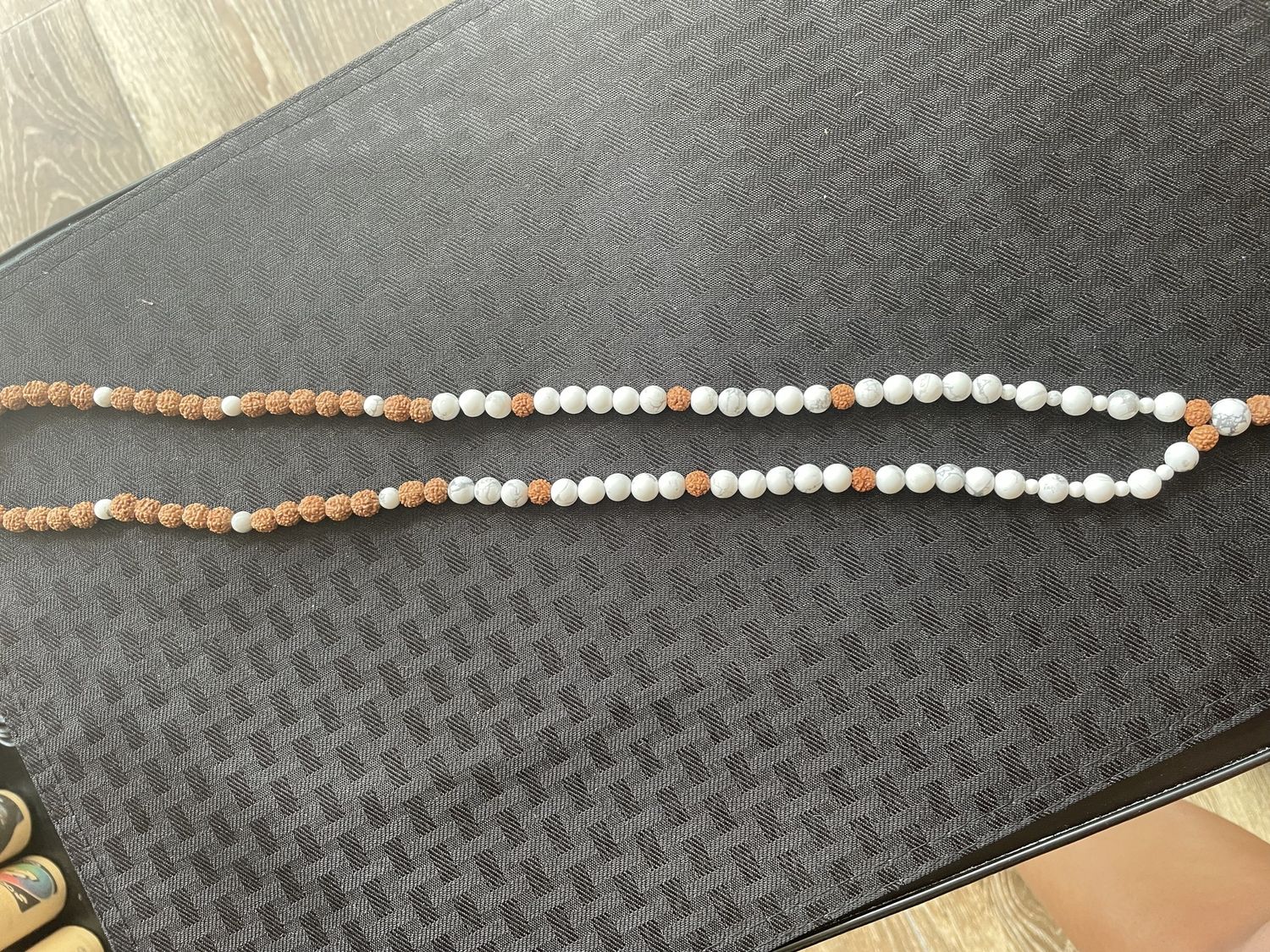 Bead Necklaces -Freedom (Rudraksha Seed &amp; White Turquoise)