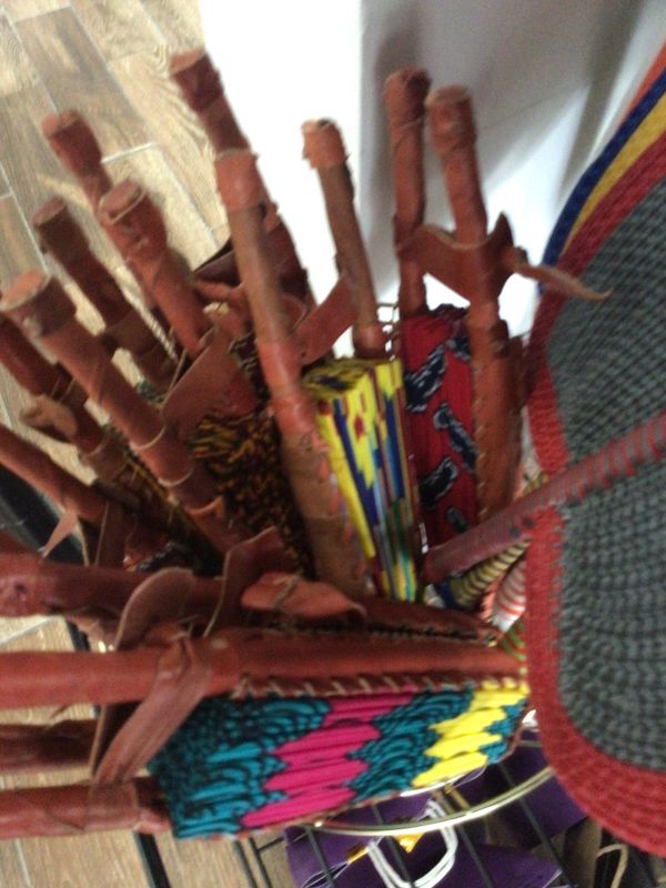 African Leather Foldable Fans 
