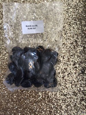 Black Agate Rune Set