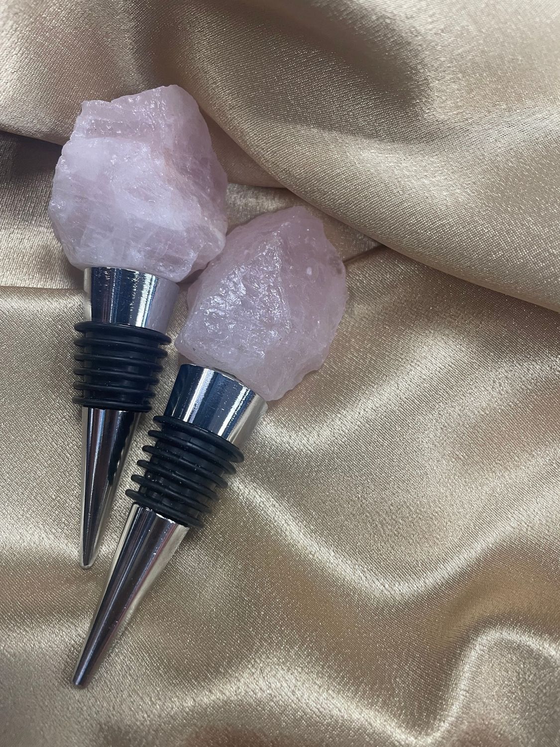 Rose Quartz Bottle Stoppers (Rough)