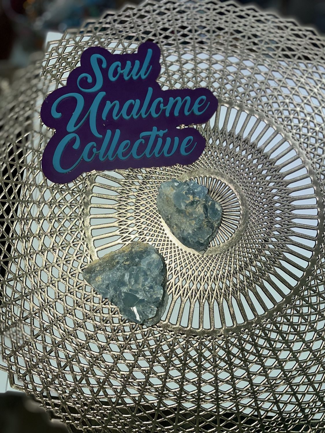 Blue Calcite Cluster Lg