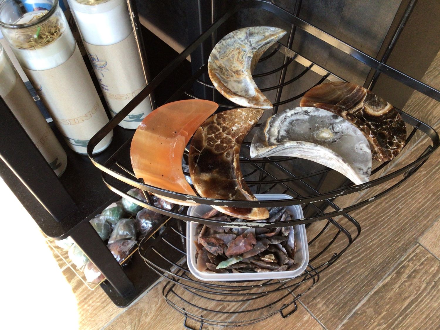 Honey Calcite Moon Bowl 