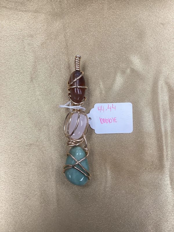 Bobble (Green Amazonite,Amethyst, Honey Calcite)
