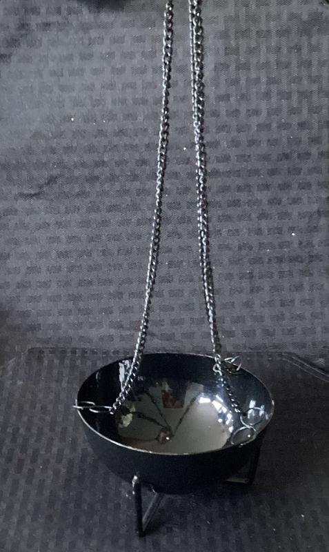 Black Iron Smoke Cleansing Hanging Pot - Large