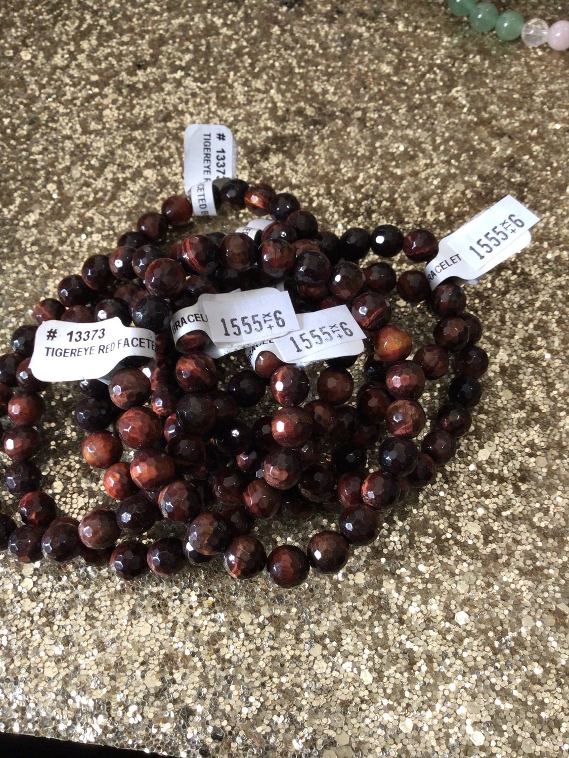 Tiger's Eye Bracelet (Red Faceted)