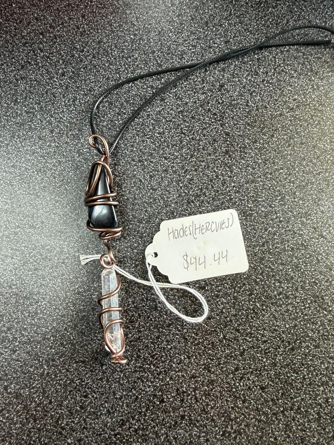 Hades (Blue Obsidian, Clear Quartz)
