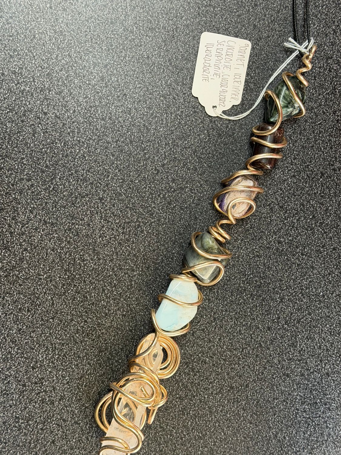 Wonderland ( Seraphinite, Garnet, Larimer, Charoite, Labadorite, Clear Quartz)