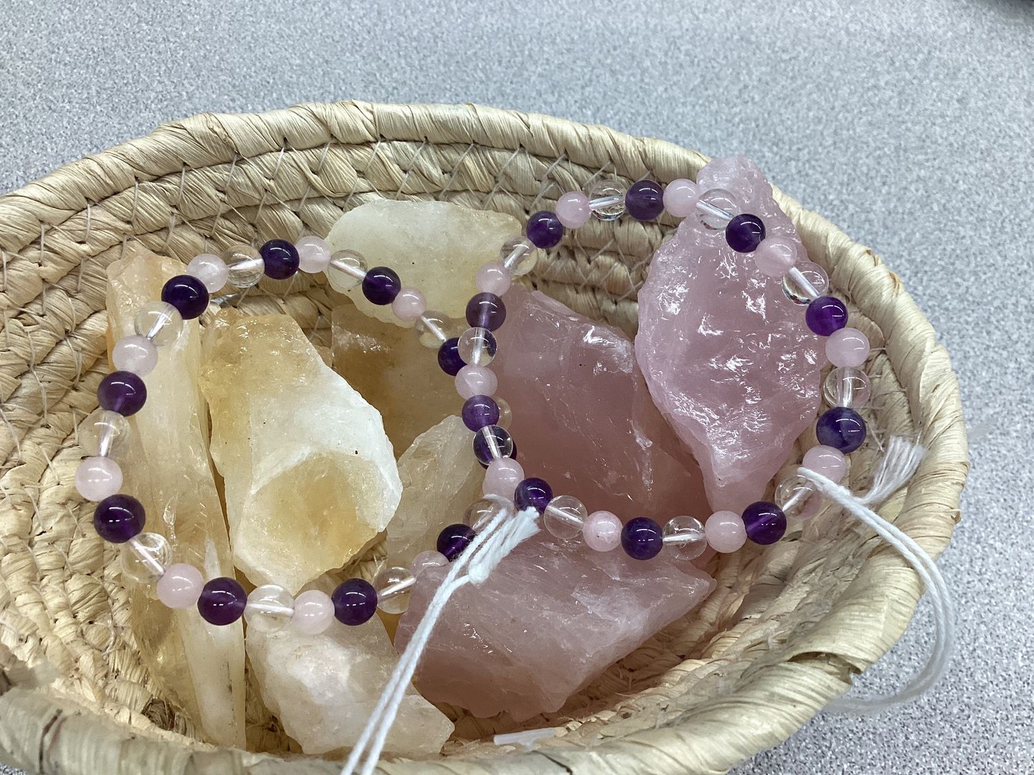 Amethyst and Rose Quartz bracelet
