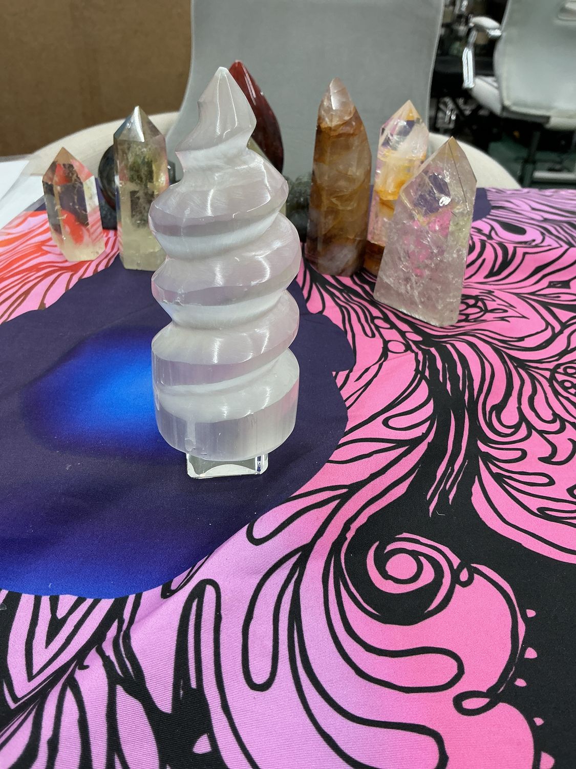 Selenite Spiril Tower