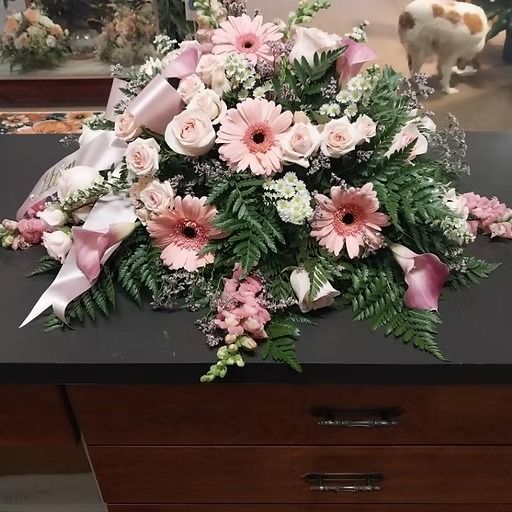 Pink Serenity Casket Spray