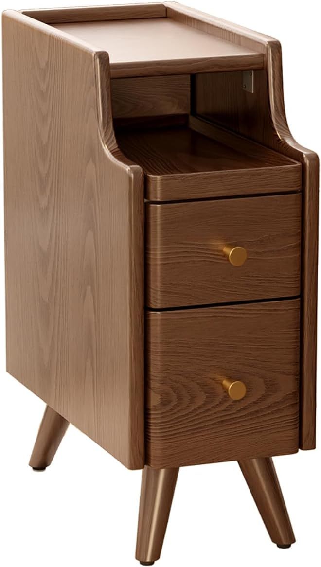 Solid Wood Nightstand with Drawers