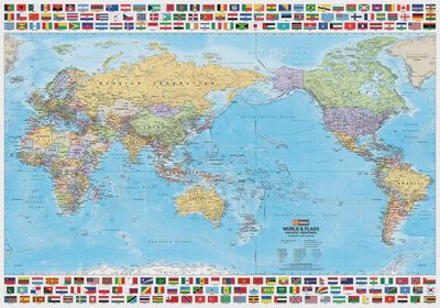 World &amp; Flags Supermap Laminated