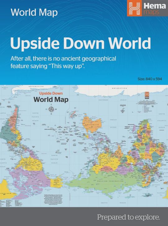 World Upside Down Map (folded)