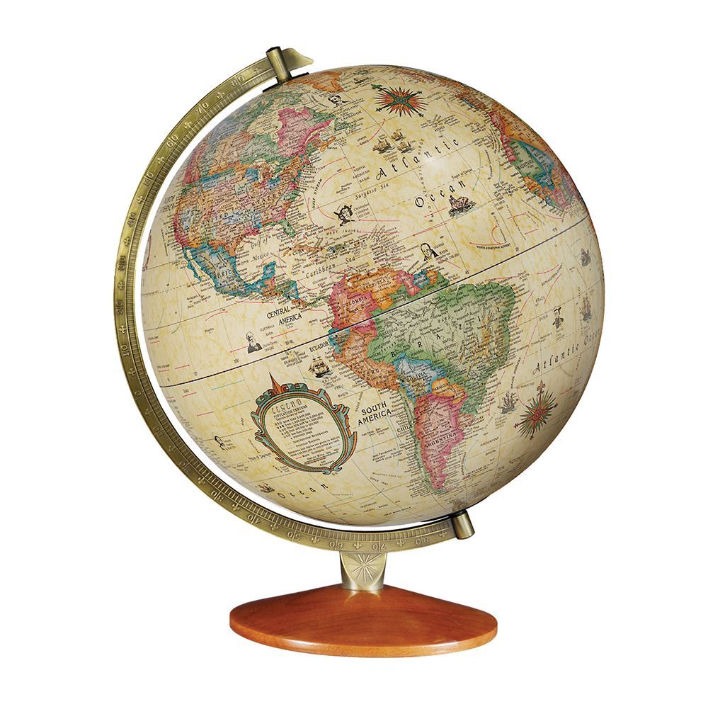 Odessa 12″ Antique Illuminated Desk Globe