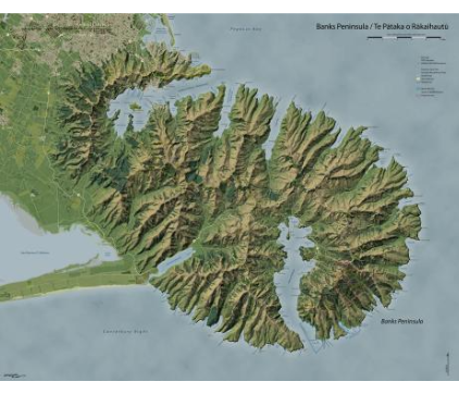 Banks Peninsula Wall Map