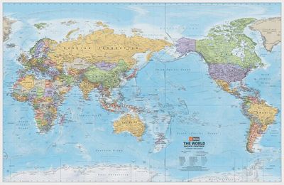 World Mega Map - Pacific Centered | Hema