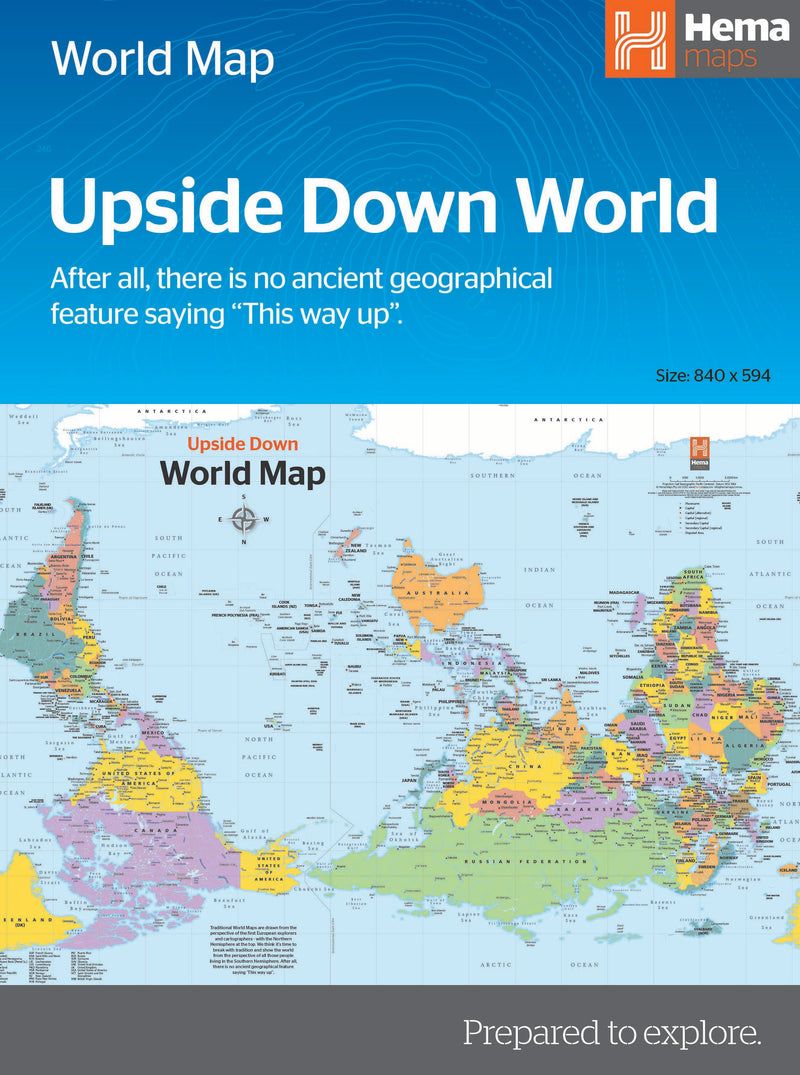 Upside Down World Map · Hema, Format: Folded in Envelope