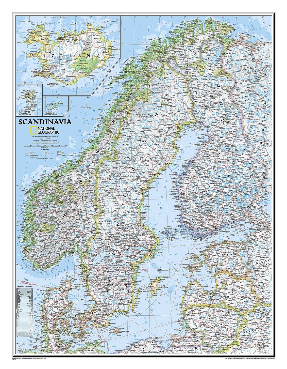 Scandinavia Wall Map · Nat Geo