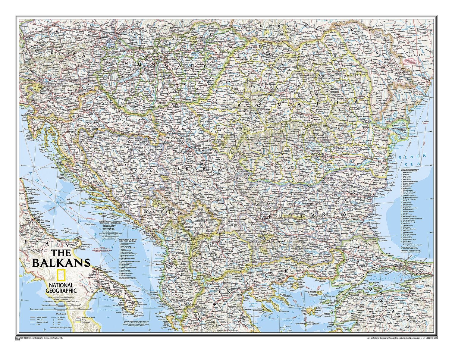 Balkans Wall Map · Nat Geo